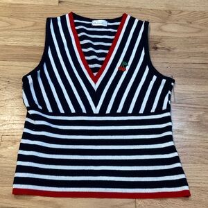 Charlotte Russe Black and White Striped Sleeveless Top